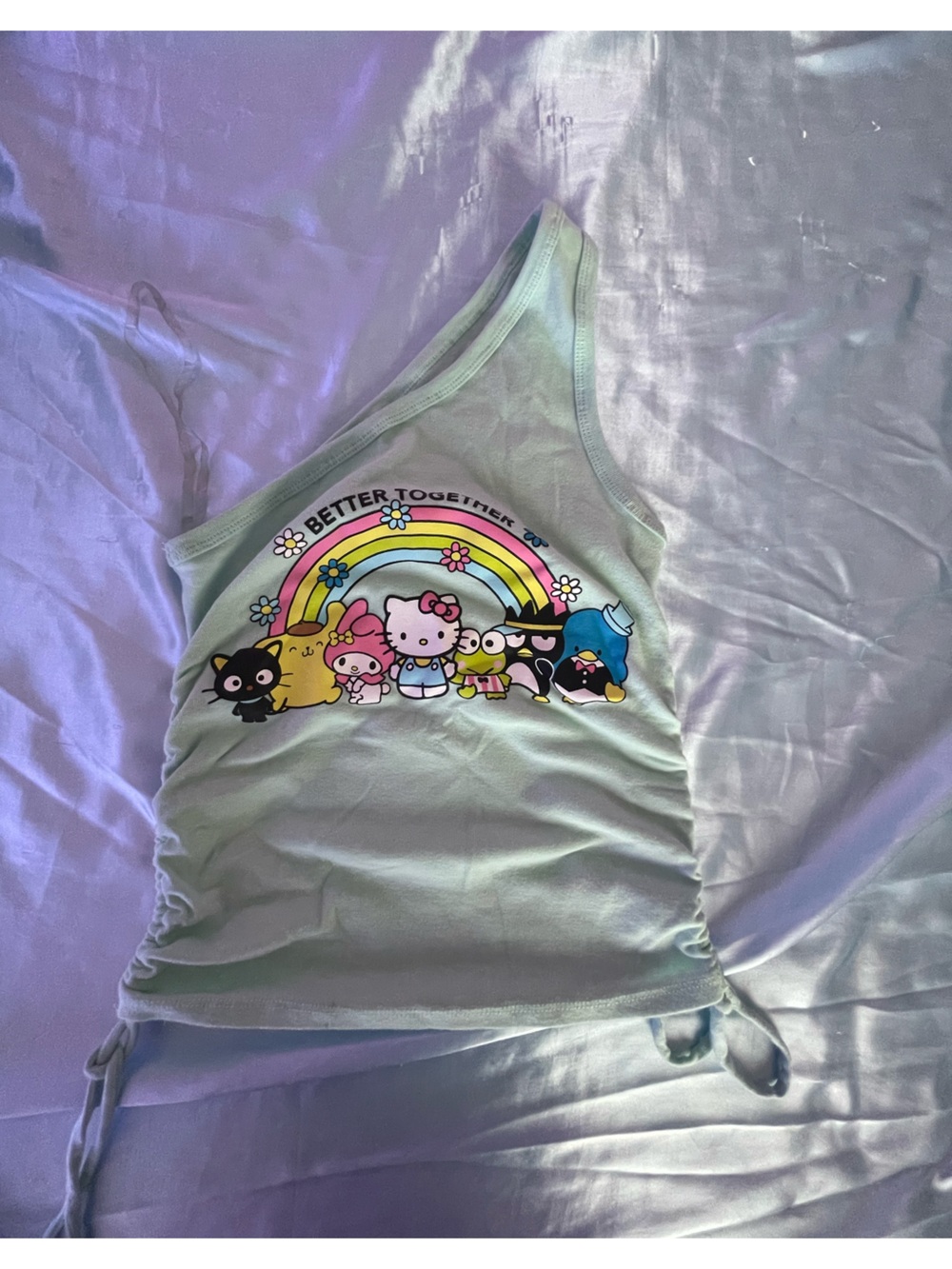 Sanrio Mint Green Hello Kitty Rainbow Tank Top